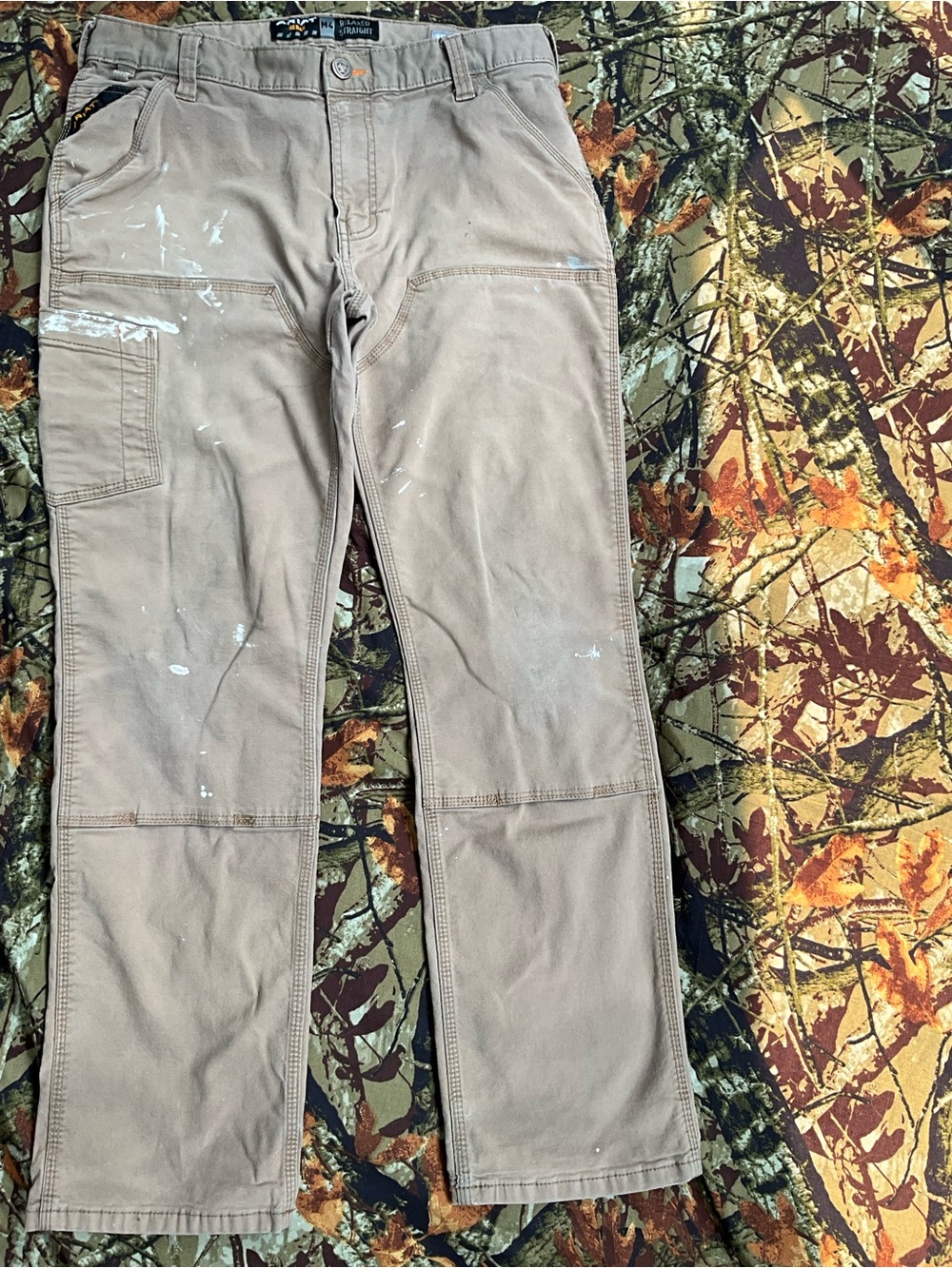 Ariat Brown Work Cargo Pants with Paint Detail